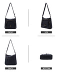 Solid color wash water pu leather adjustable shoulder strap daily shoulder bag-Angelkiss Bag
