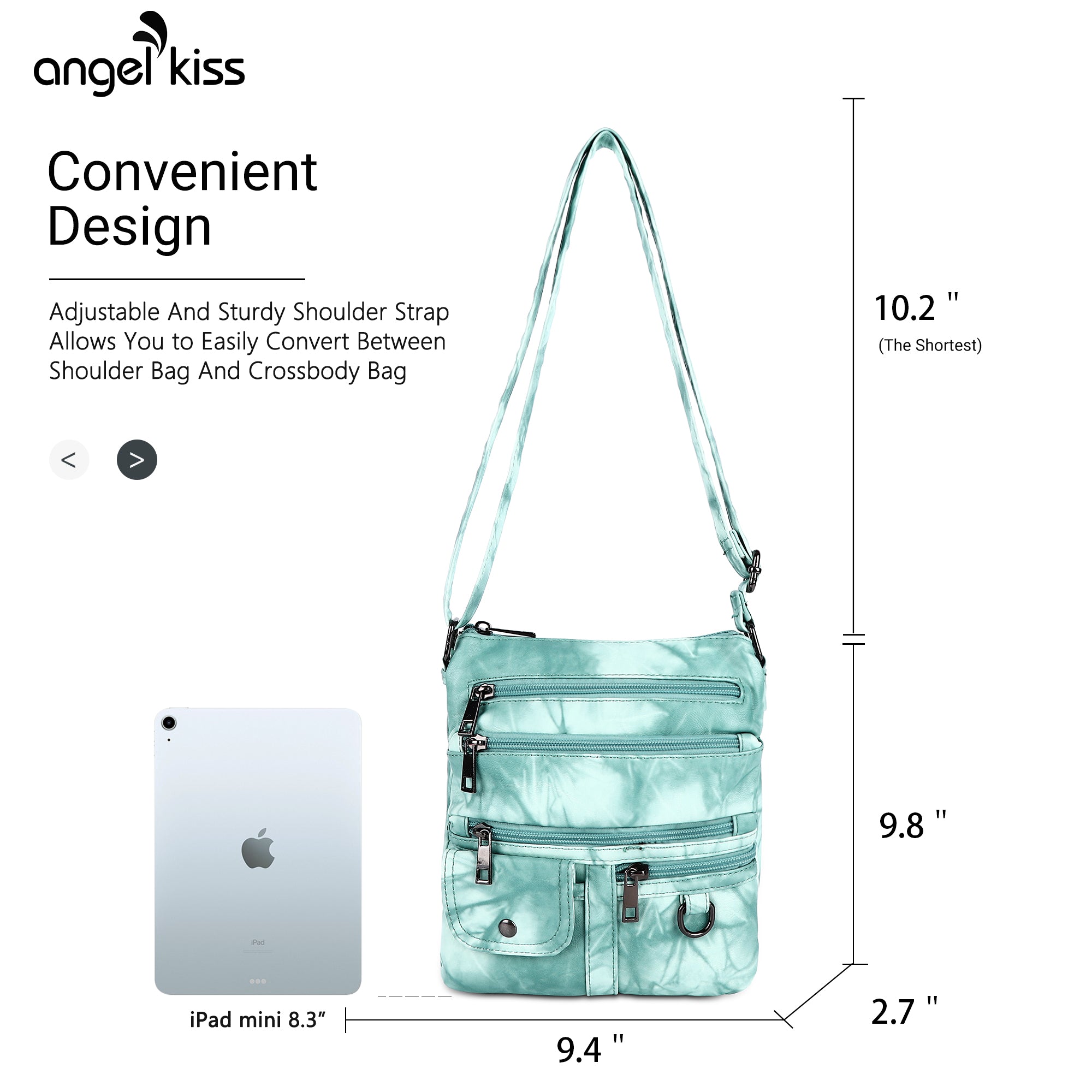 Women's tie-dye vintage pu leather crossbody bag-Angelkiss Bag