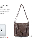 Solid color wash water pu leather adjustable shoulder strap daily shoulder bag-Angelkiss Bag