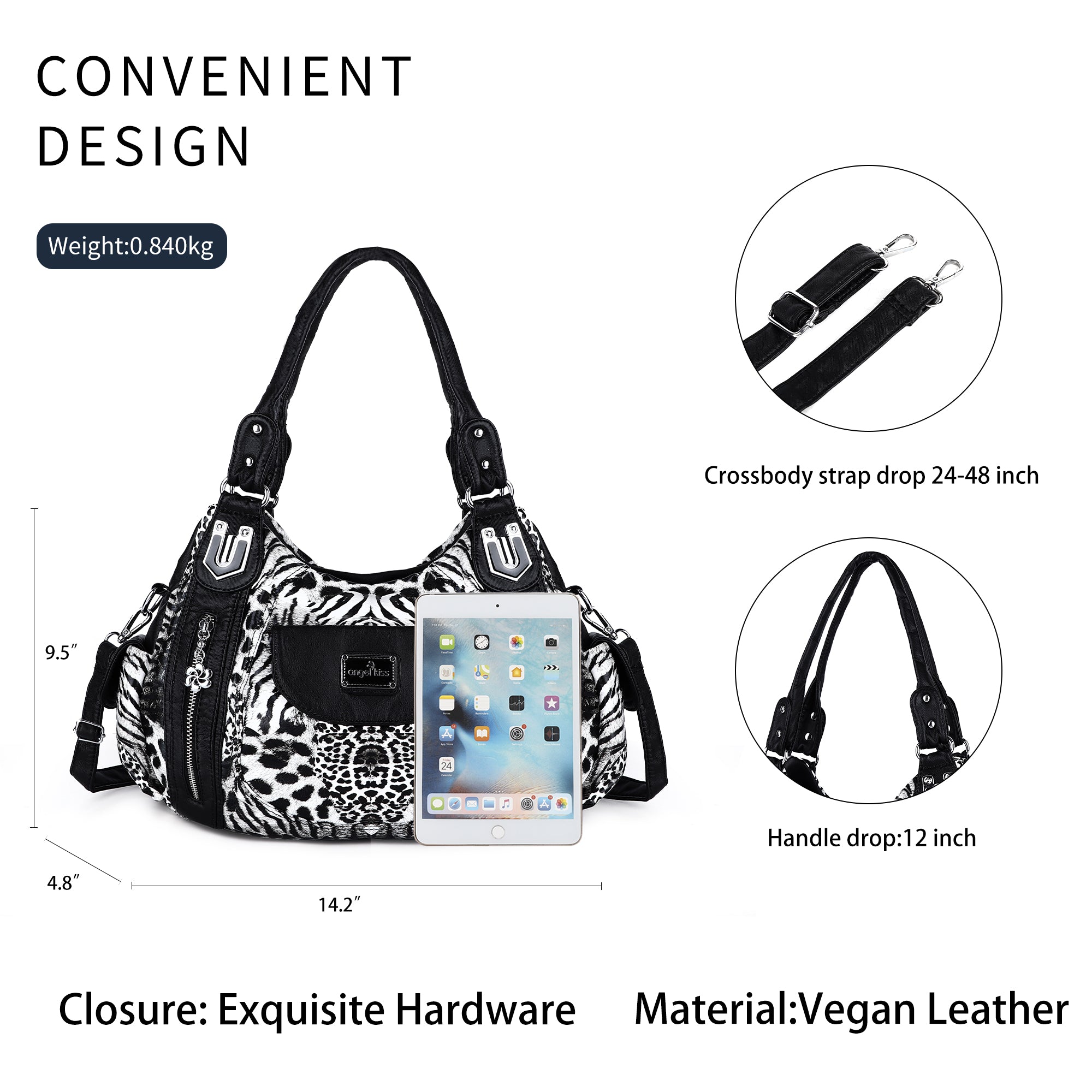 Women  handbag with High Quality Washed PU Multi-function Bag-Angelkiss Bag