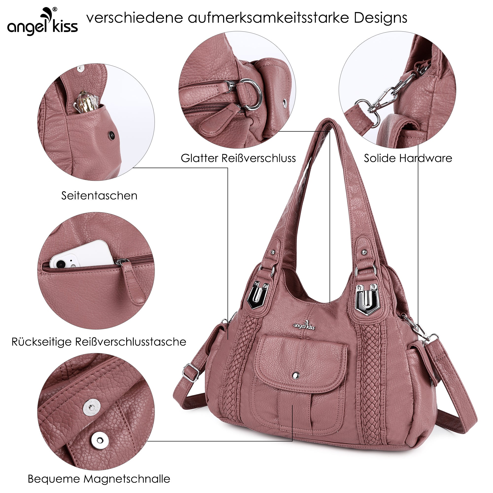 Women Waterproof Hobo Shoulder Purses and Handbags-Angelkiss Bag