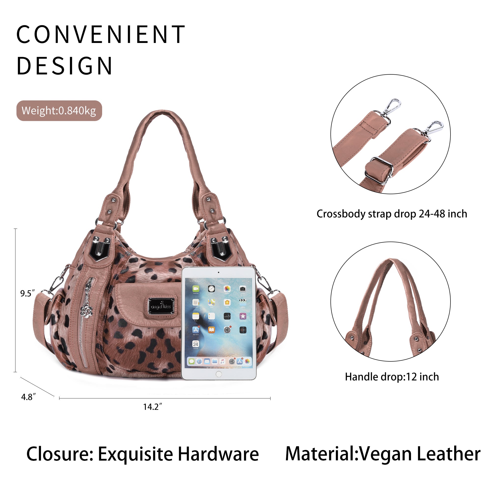 Women  handbag with High Quality Washed PU Multi-function Bag-Angelkiss Bag