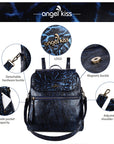 Wash watermark floral vintage backpack-Angelkiss Bag