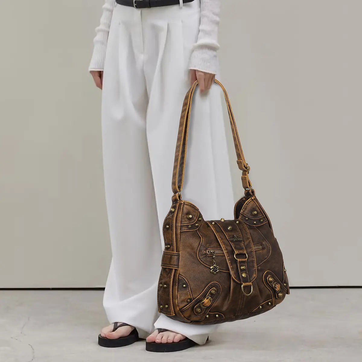Ladies Personality Chic Vintage Backpack Satchel Shoulder Bag
