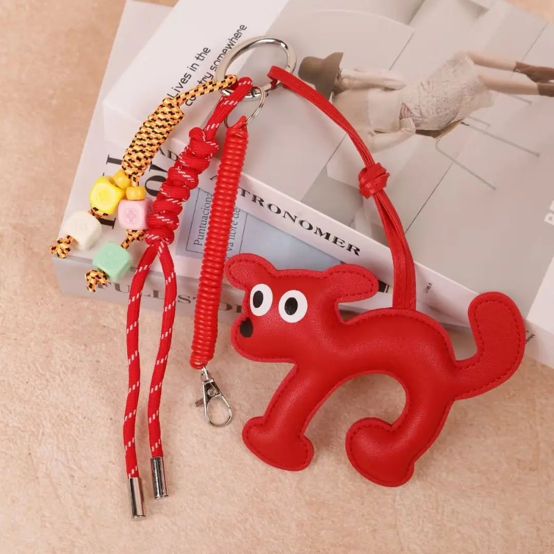 Cute Dog Colorful Beaded Keychain – Puppy Pendant