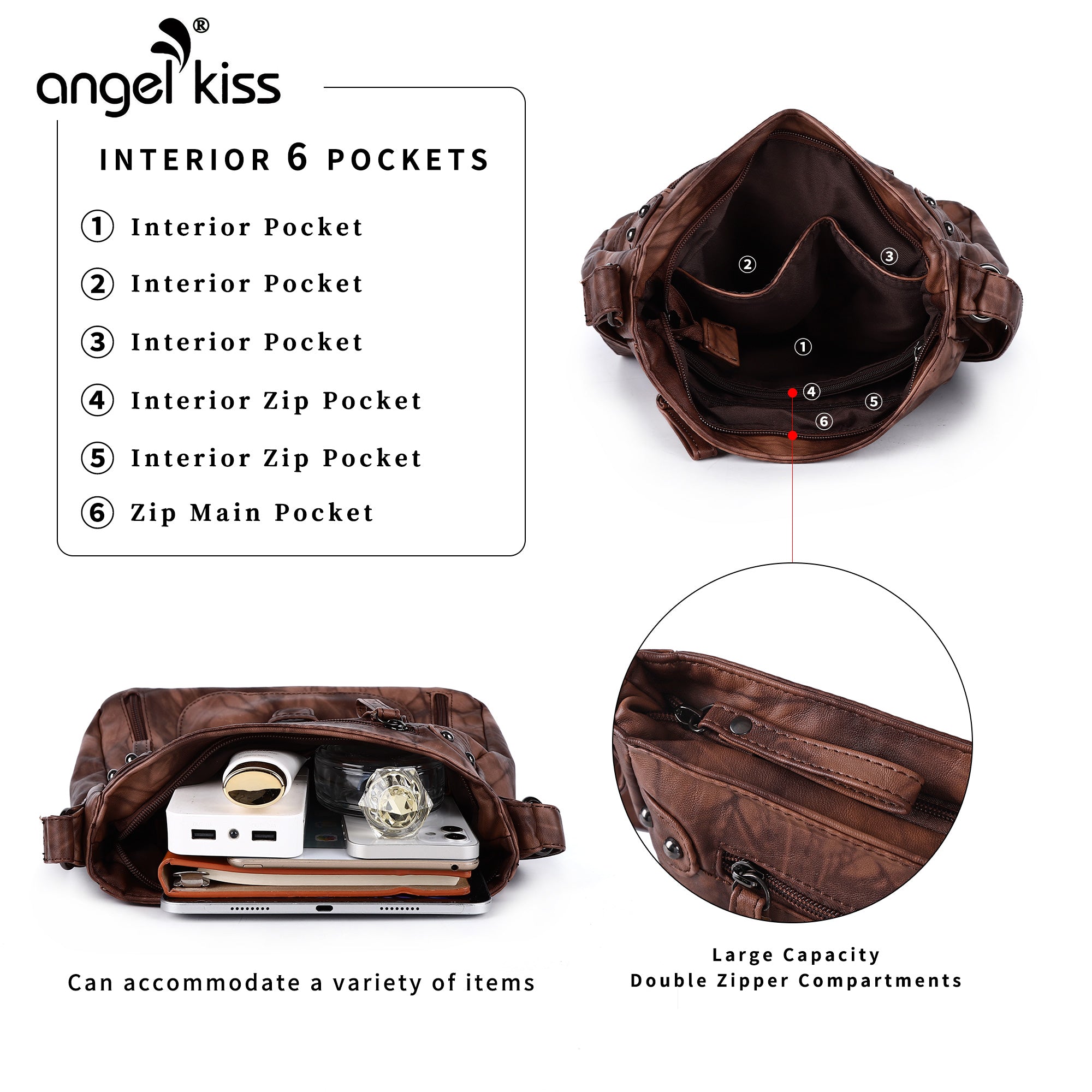 Solid color tie-dye crossbody bag-Angelkiss Bag