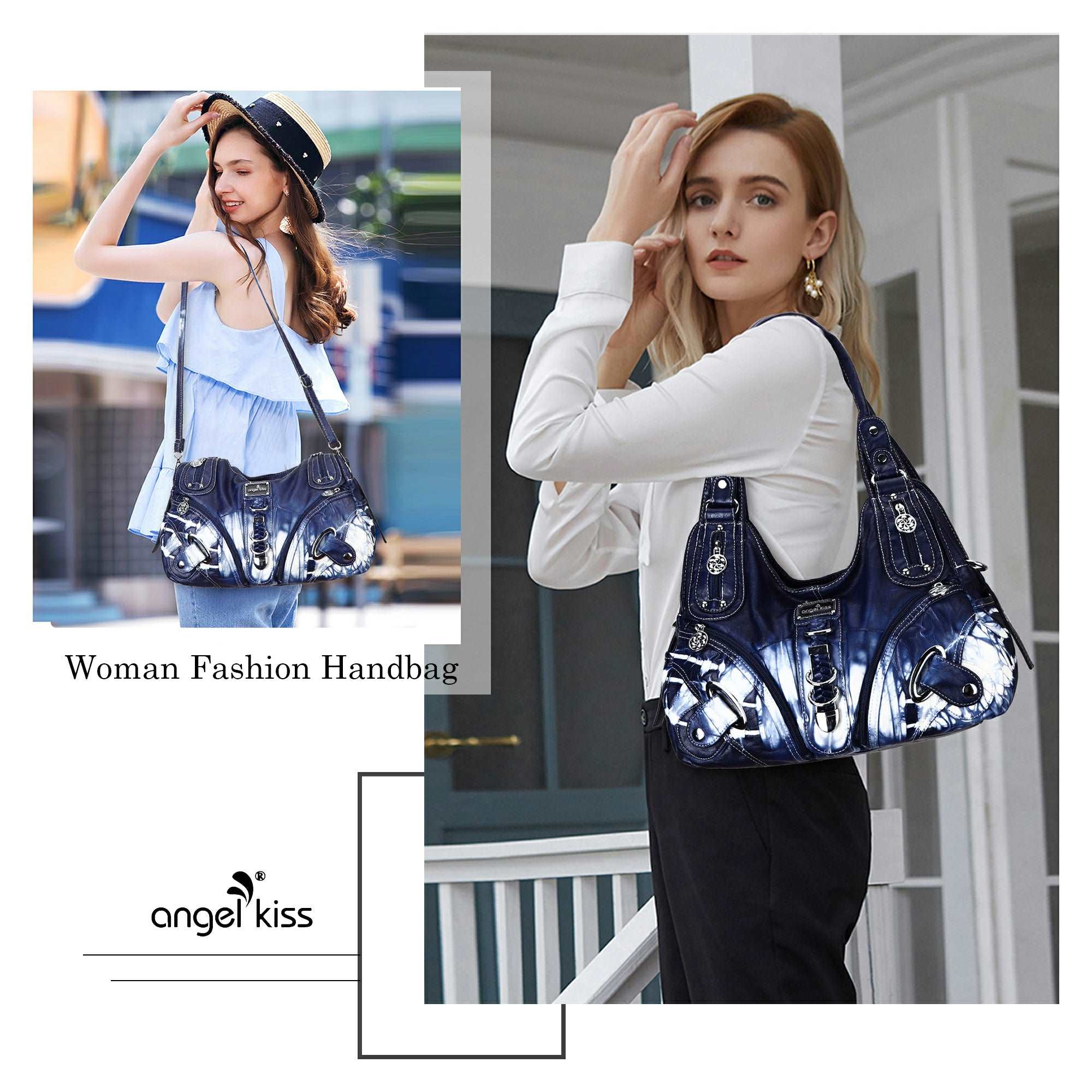 Hobo Tie-Dye Multilayer separation  Comfort Shoulder bag-Angelkiss Bag