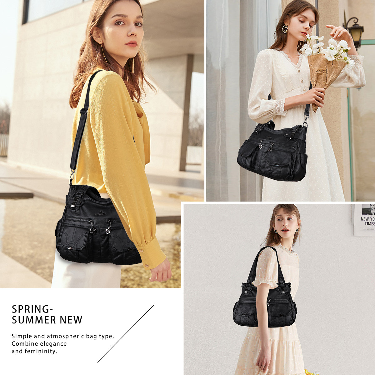 Fashionable  Handbags Women Tote Shoulder Top Handle Satchel Hobo Bags-Angelkiss Bag