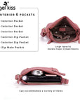 Solid color wash water pu leather adjustable shoulder strap daily shoulder bag-Angelkiss Bag