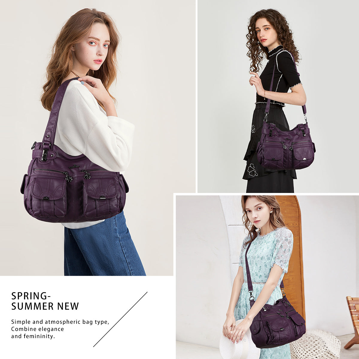 Fashionable  Handbags Women Tote Shoulder Top Handle Satchel Hobo Bags-Angelkiss Bag