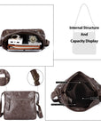 Solid color wash water pu leather adjustable shoulder strap daily shoulder bag-Angelkiss Bag