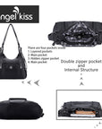 Retro solid color multi-functional traditional design tote bag-Angelkiss Bag