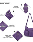 Women's water wash pu leather crossbody bag-Angelkiss Bag