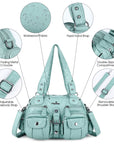 Washed Leather Multilayer separation individuality Handbag Unique Style For Women-Angelkiss Bag