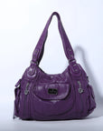 Women handbag with High Quality Washed PU and Multi-pack