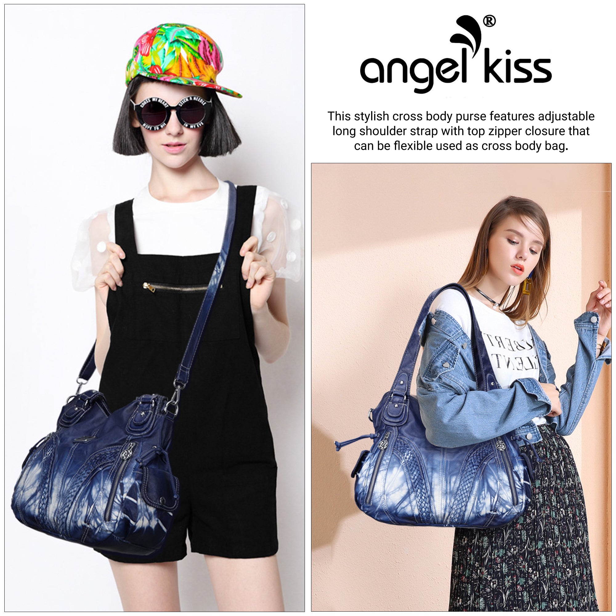 washed tie-dyeDaily women simple unique hobo handbag-Angelkiss Bag