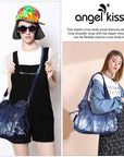 washed tie-dyeDaily women simple unique hobo handbag-Angelkiss Bag
