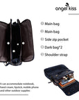 Wash watermark floral vintage backpack-Angelkiss Bag