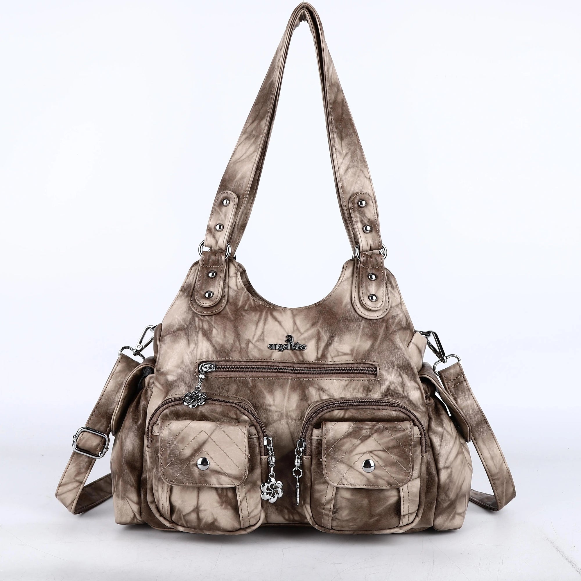 AngelKiss Tie-Dye Artistic Handbag with Crossbody Strap