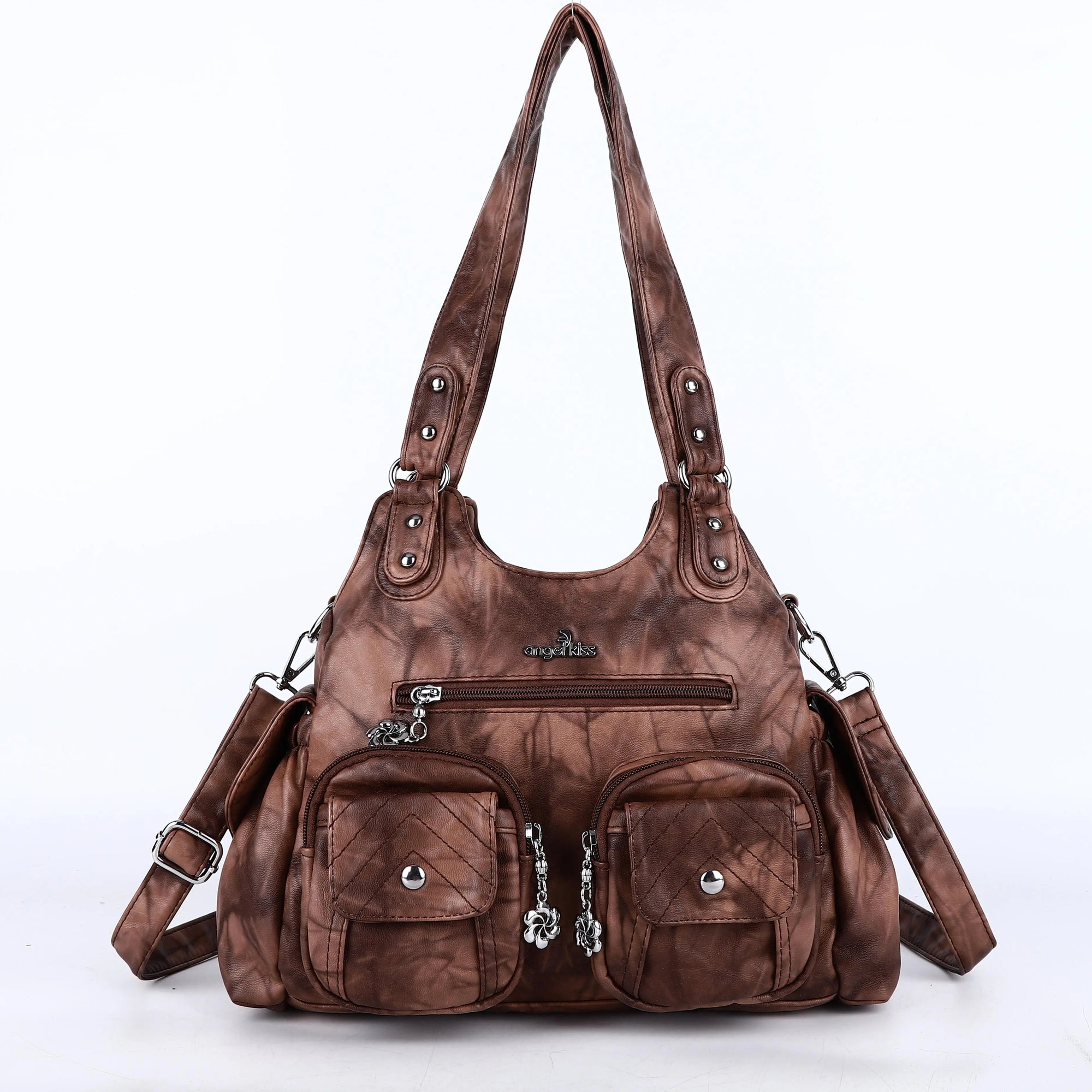 AngelKiss Tie-Dye Artistic Handbag with Crossbody Strap