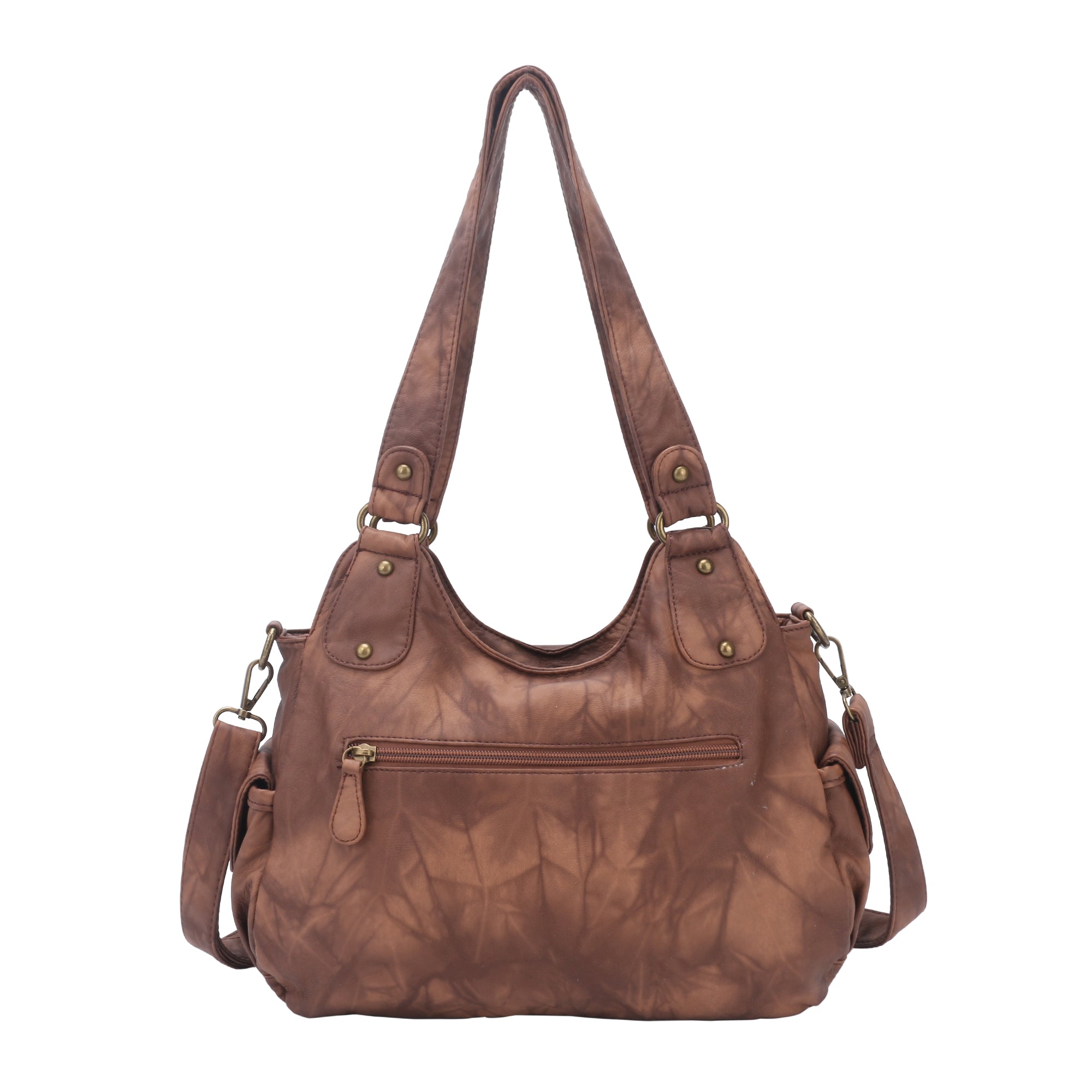 PU leather women's shoulder bag with tie-dye wash water-Angelkiss Bag