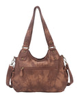 PU leather women's shoulder bag with tie-dye wash water-Angelkiss Bag