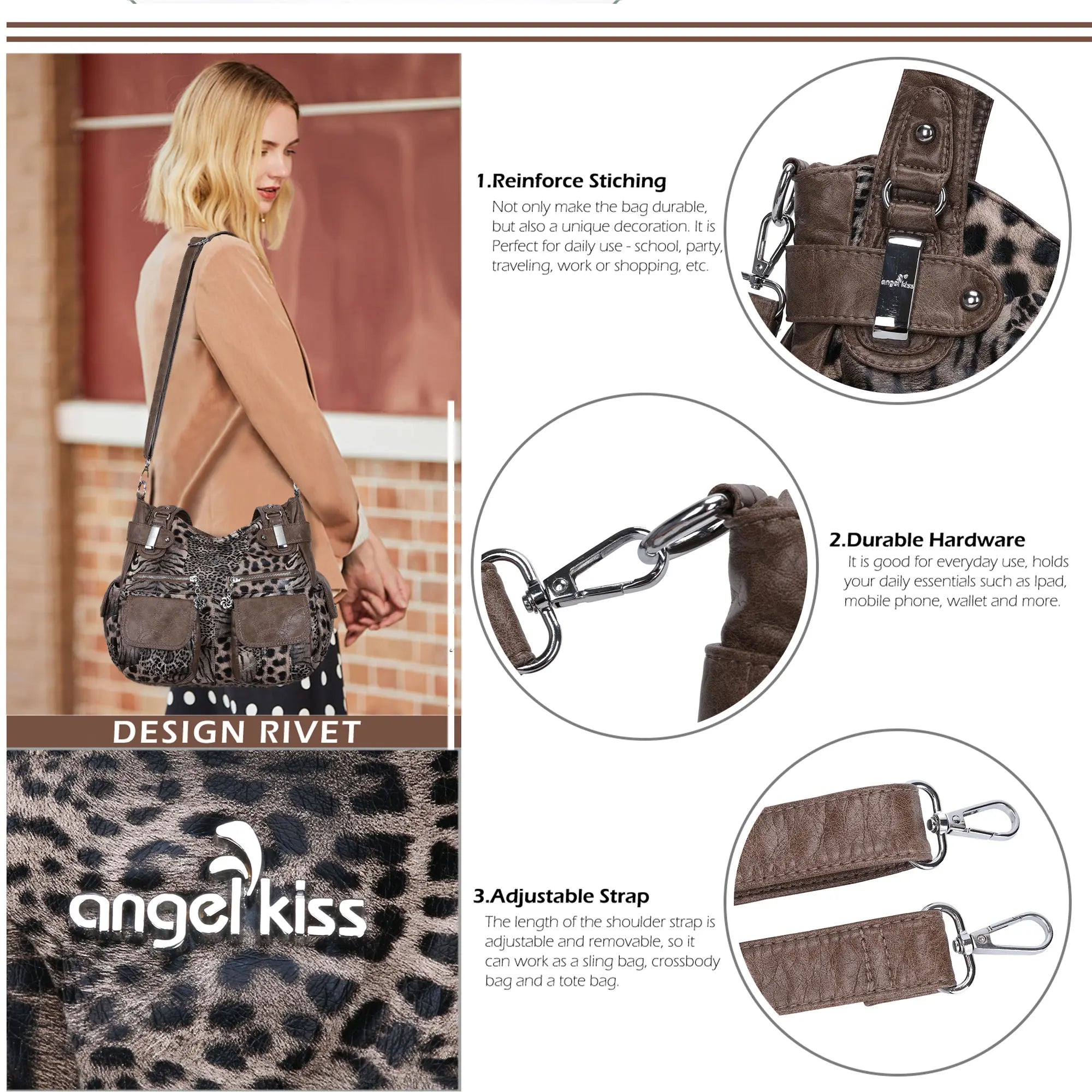 Handmade tie dye creative large capacity Hobo Bag | Angelkiss Bag