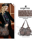Bolso hobo de gran capacidad, creativo, hecho a mano y teñido anudado | Angelkiss Bag