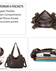 Versatile Women's Bag|Soft Vegan Leather Multi-Pocket Crossbody Shoulder