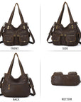 Versatile Women's Bag|Soft Vegan Leather Multi-Pocket Crossbody Shoulder