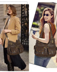 Versatile Women's Bag|Soft Vegan Leather Multi-Pocket Crossbody Shoulder