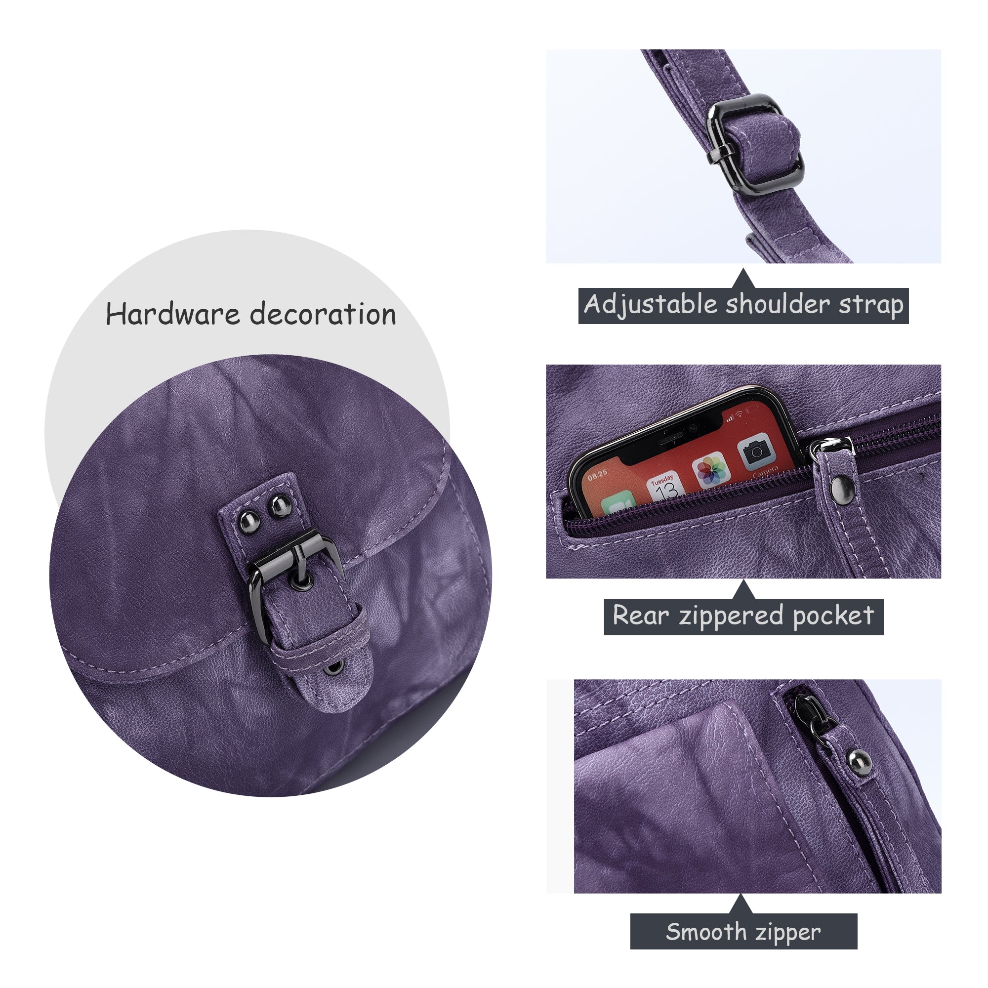Soft Buckle Crossbody Purses for Women-Angelkiss Bag