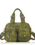 Vintage Green Handbag & Wallet Set|Large Capacity Tote for Women
