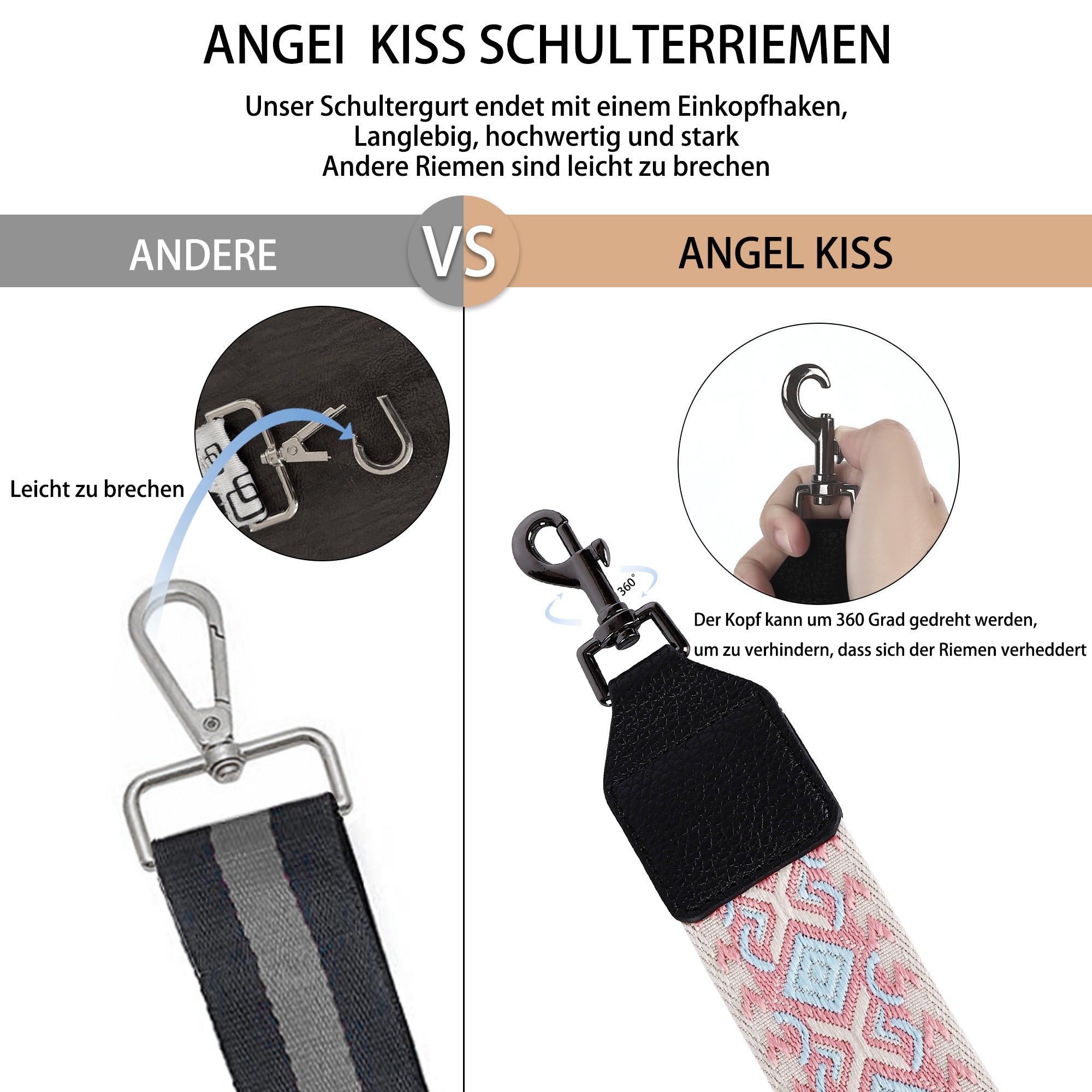 Angel Kiss Purse strap, 2 "cowhide head instead of reclining adjustable tote strap broadband-Angelkiss Bag