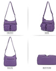 Women's water wash pu leather crossbody bag-Angelkiss Bag