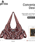 Hobo Leopard print Shoulder Handbag-Angelkiss Bag