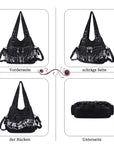 Women wash water PU leather multi-functional tie dye hardware accessories handmade hobo bag-Angelkiss Bag