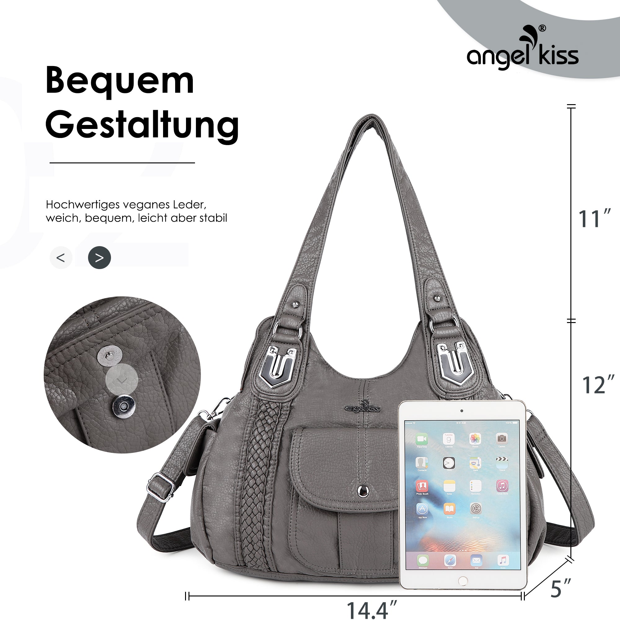 Women Waterproof Hobo Shoulder Purses and Handbags-Angelkiss Bag