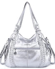 Solid color personality multi-functional spacious tote bag-Angelkiss Bag