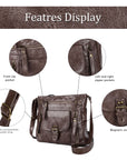 Solid color wash water pu leather adjustable shoulder strap daily shoulder bag-Angelkiss Bag