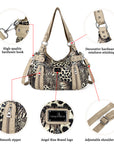 Fashion women large capacity leopard print shoulder bag vagrant bag-Angelkiss Bag
