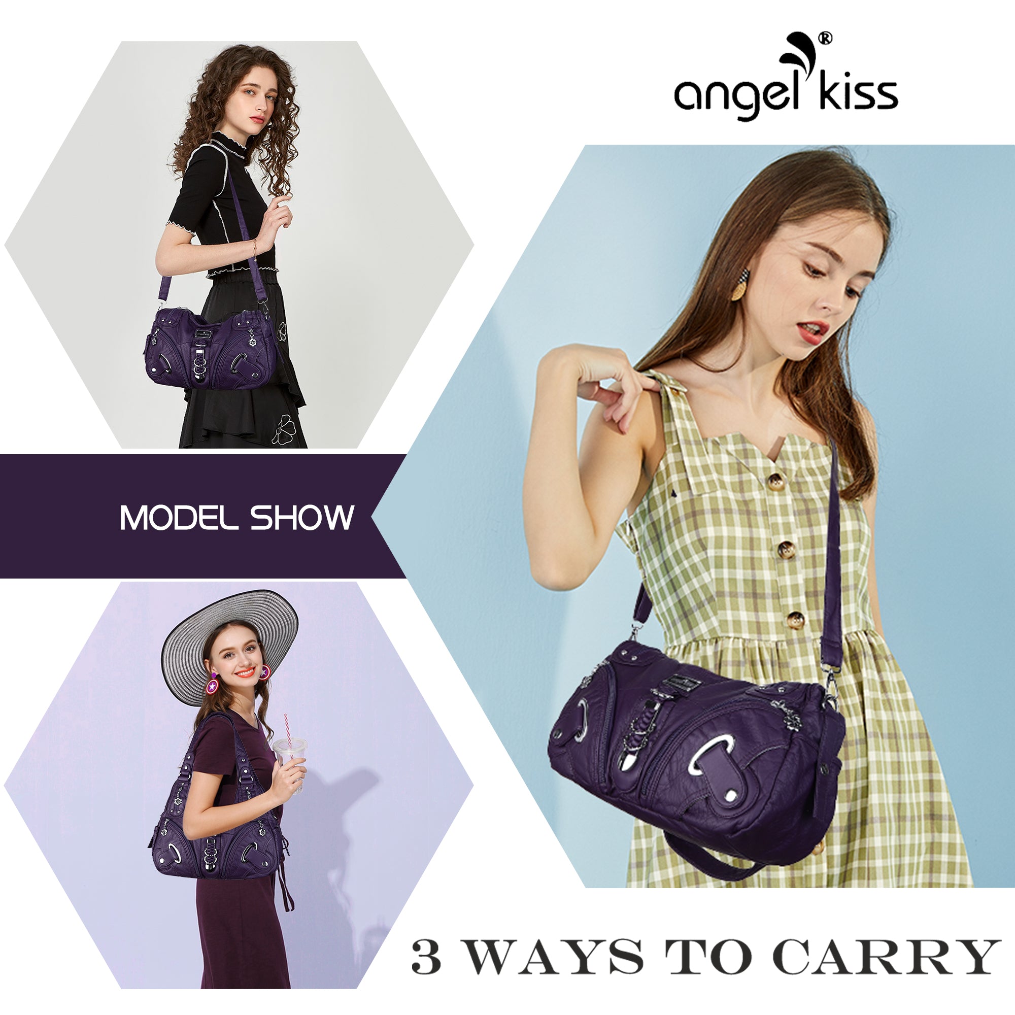 Hobo Shoulder Handbag Purse-Angelkiss Bag