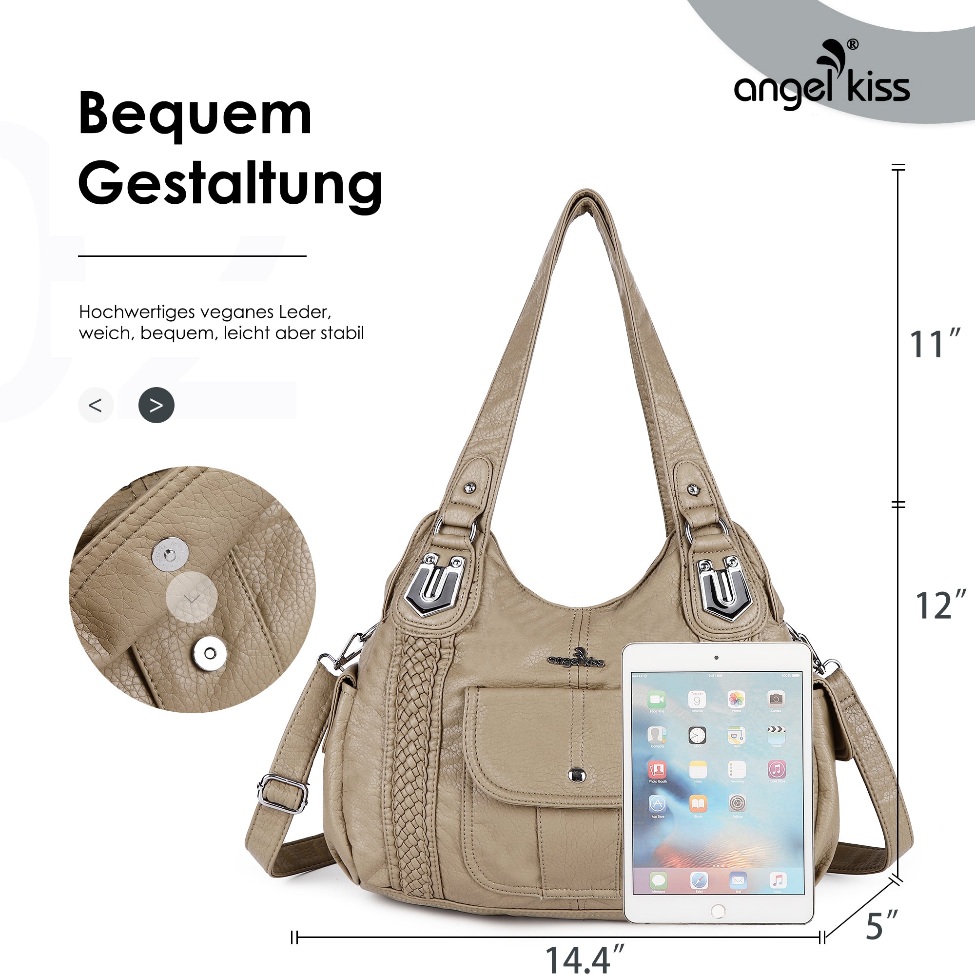Women Waterproof Hobo Shoulder Purses and Handbags-Angelkiss Bag