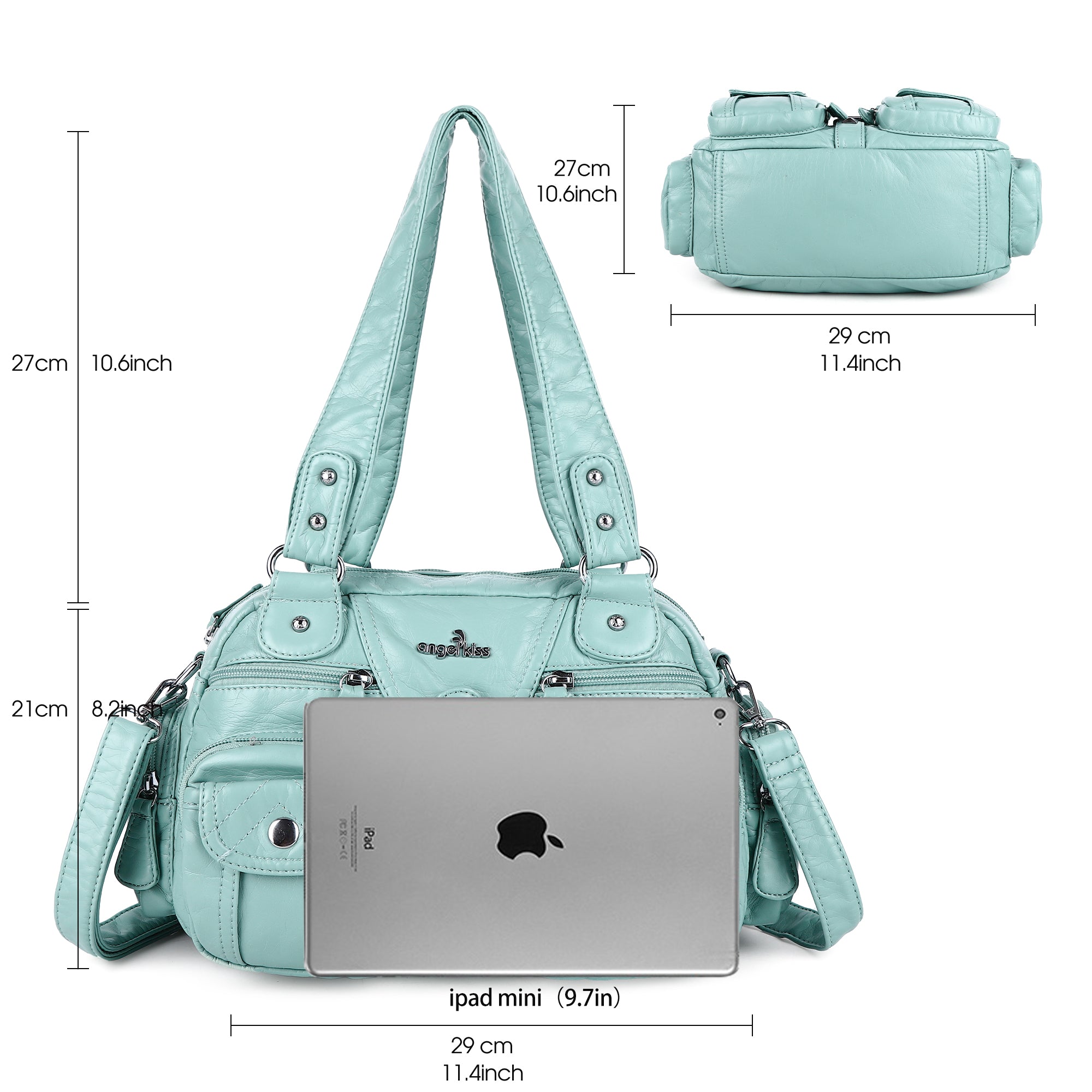Washed Leather  Multilayer separation individuality Handbag Unique Style For Women-Angelkiss Bag