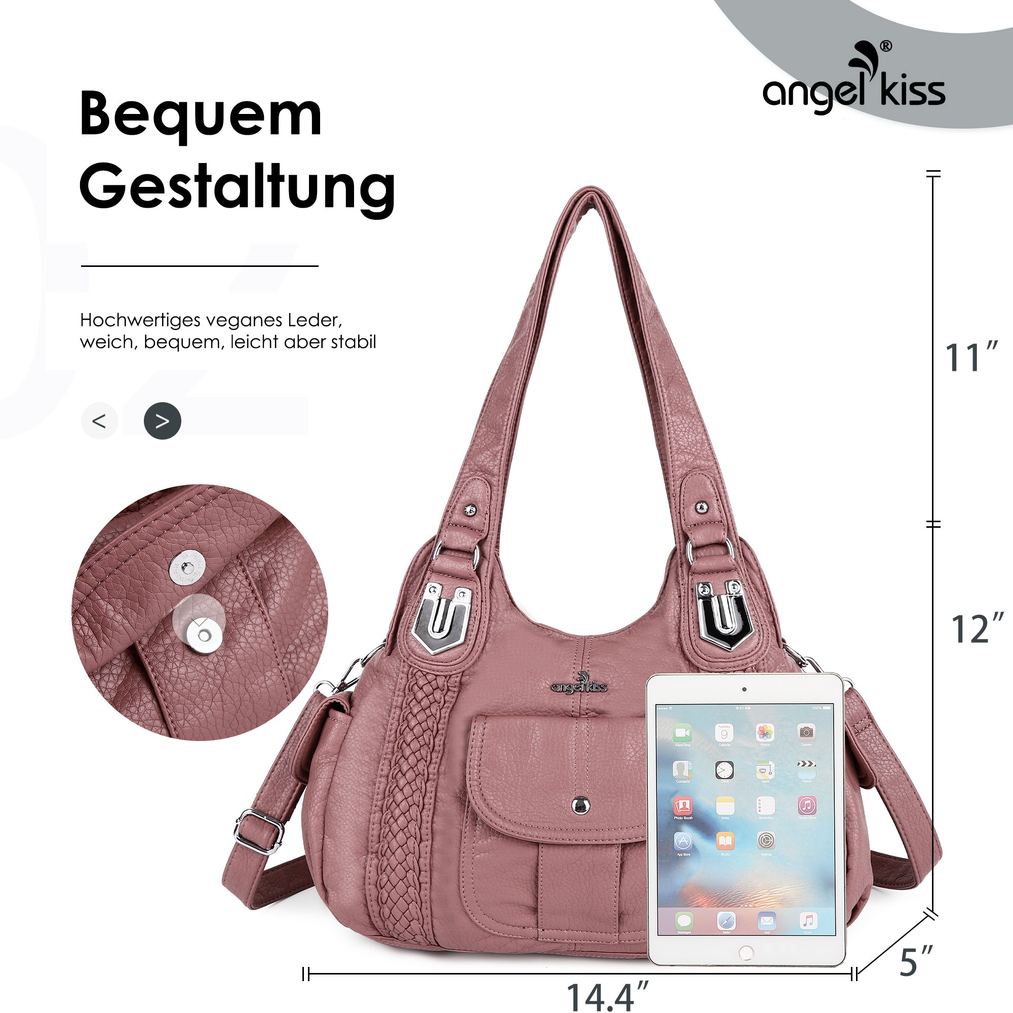 Women Waterproof Hobo Shoulder Purses and Handbags-Angelkiss Bag