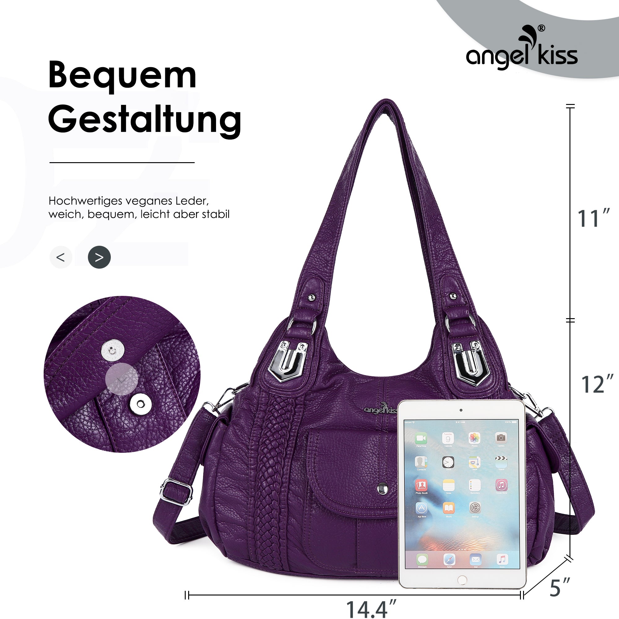 Women Waterproof Hobo Shoulder Purses and Handbags-Angelkiss Bag