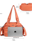 Washed Leather Multilayer separation individuality Handbag Unique Style For Women-Angelkiss Bag