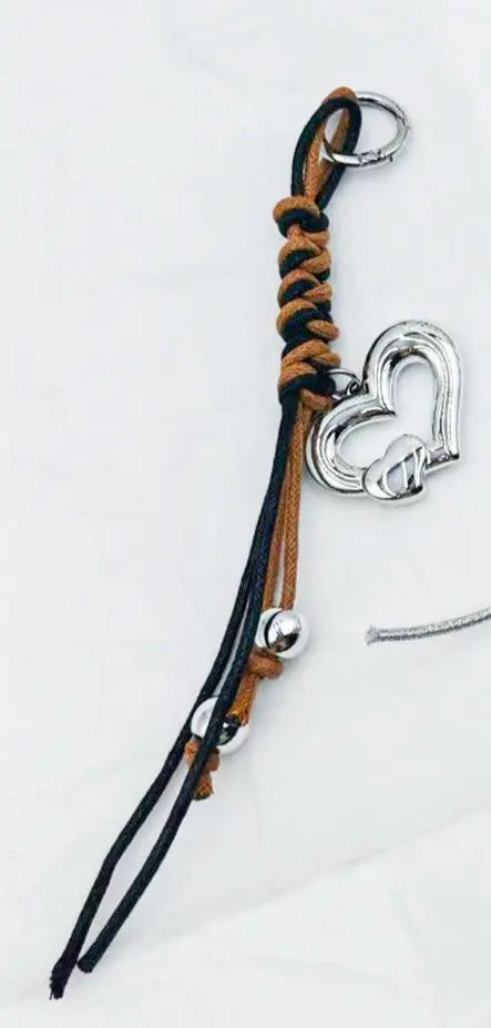 Handwoven Heart Keychain | Angelkiss Vintage Metal Pendant Bag Charm