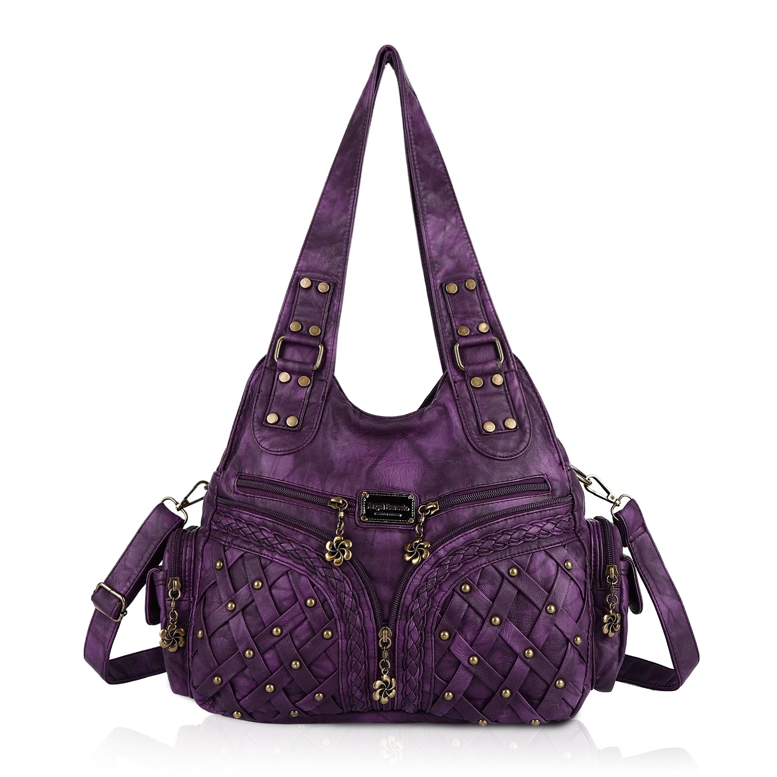 Women shoulder Handbag of High Quality Washed PU Leather-Angelkiss Bag