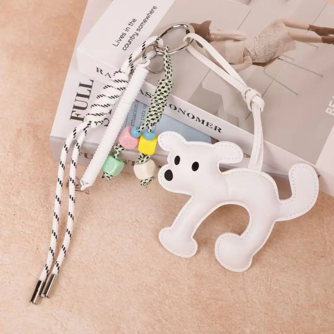 Cute Dog Colorful Beaded Keychain – Puppy Pendant